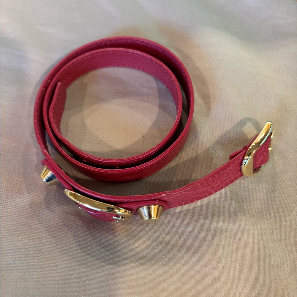 Elegant Pink Belt with Gold Accents